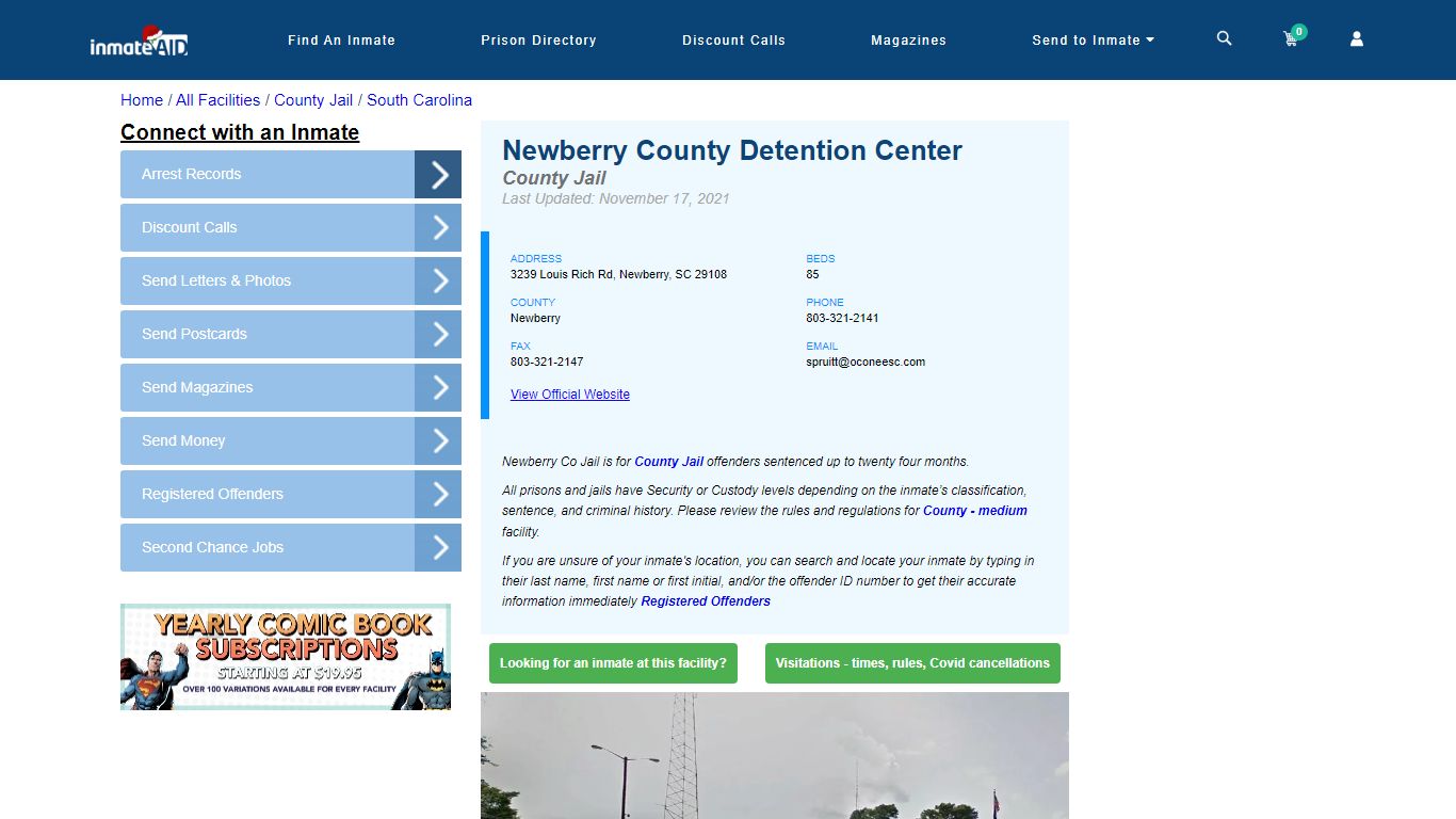 Newberry County Detention Center - Inmate Locator - Newberry, SC